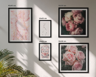 Set di 5 quadri Fiori rosa in stile boho