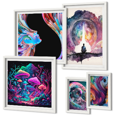 Set di quadri incorniciati Ispirazioni cosmiche surrealismo