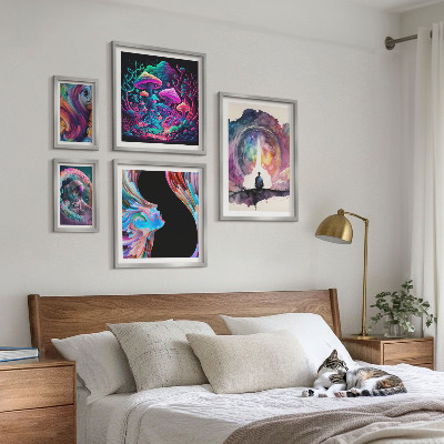 Set di quadri incorniciati Ispirazioni cosmiche surrealismo