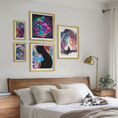 Set di quadri incorniciati Ispirazioni cosmiche surrealismo