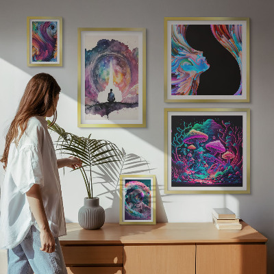 Set di quadri incorniciati Ispirazioni cosmiche surrealismo