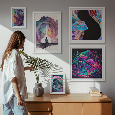 Set di quadri incorniciati Ispirazioni cosmiche surrealismo