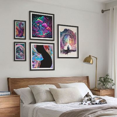 Set di quadri incorniciati Ispirazioni cosmiche surrealismo