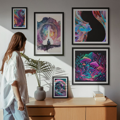 Set di quadri incorniciati Ispirazioni cosmiche surrealismo
