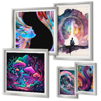 Set di quadri incorniciati Ispirazioni cosmiche surrealismo