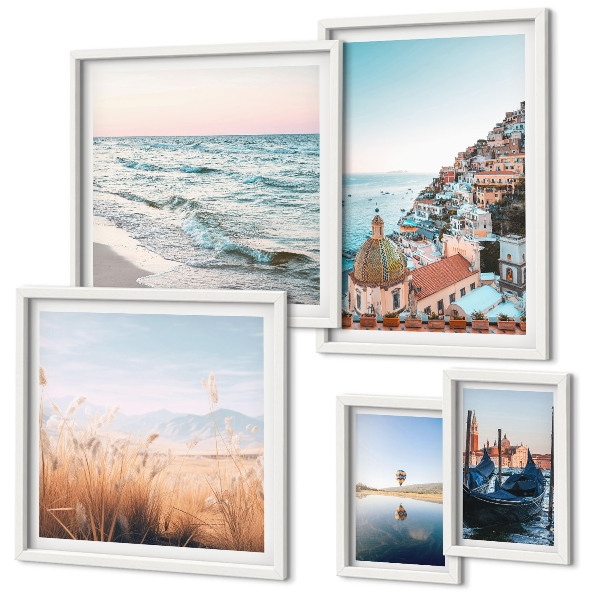 Set di 5 quadri Incantevoli viste sul mare