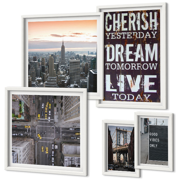 Set di 5 quadri Slogan cittadini stimolanti