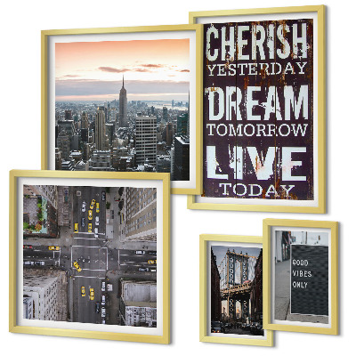 Set di 5 quadri Slogan cittadini stimolanti