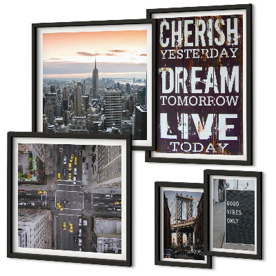 Set di 5 quadri Slogan cittadini stimolanti