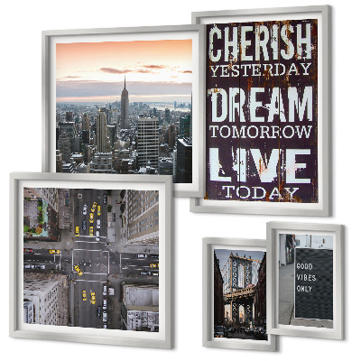 Set di 5 quadri Slogan cittadini stimolanti
