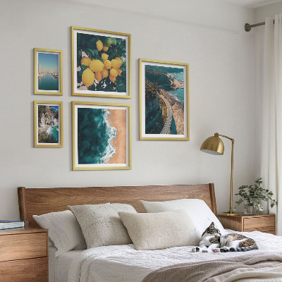 Set di 5 quadri Paesaggi marini agrumi