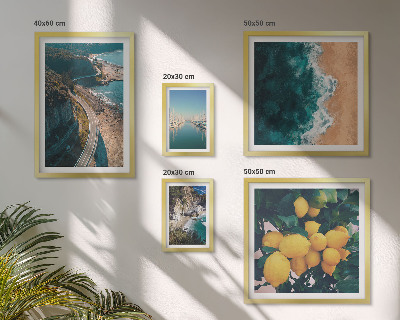 Set di 5 quadri Paesaggi marini agrumi