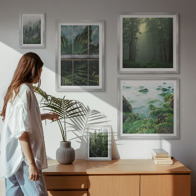 Set di 5 quadri Paesaggi verdi, foreste, vegetazione