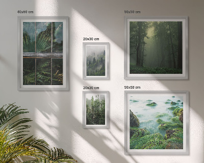 Set di 5 quadri Paesaggi verdi, foreste, vegetazione