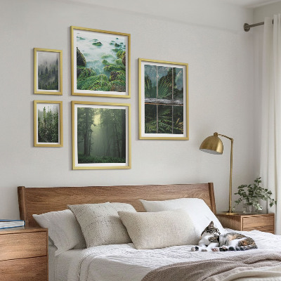 Set di 5 quadri Paesaggi verdi, foreste, vegetazione