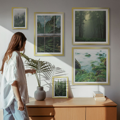 Set di 5 quadri Paesaggi verdi, foreste, vegetazione