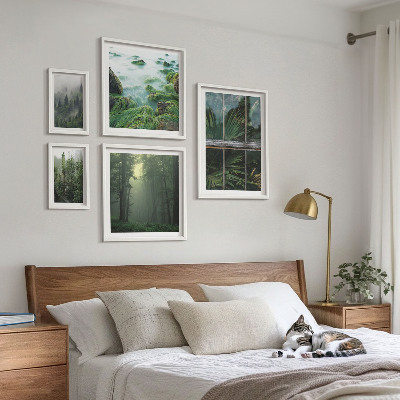 Set di 5 quadri Paesaggi verdi, foreste, vegetazione