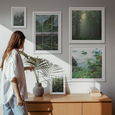 Set di 5 quadri Paesaggi verdi, foreste, vegetazione
