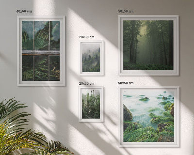 Set di 5 quadri Paesaggi verdi, foreste, vegetazione