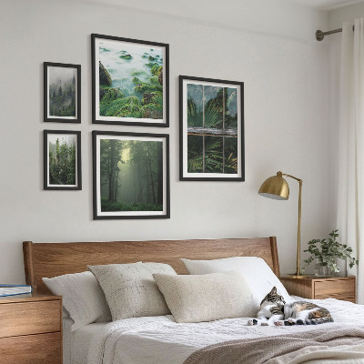 Set di 5 quadri Paesaggi verdi, foreste, vegetazione