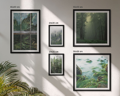 Set di 5 quadri Paesaggi verdi, foreste, vegetazione