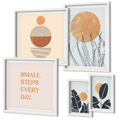 Set di quadri incorniciati Slogan grafici eleganti con piante