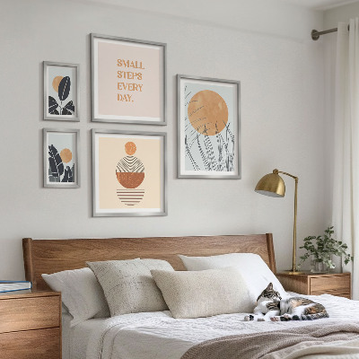 Set di quadri incorniciati Slogan grafici eleganti con piante