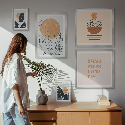 Set di quadri incorniciati Slogan grafici eleganti con piante