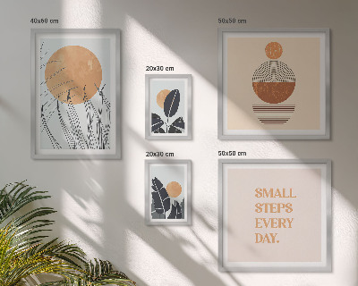 Set di quadri incorniciati Slogan grafici eleganti con piante