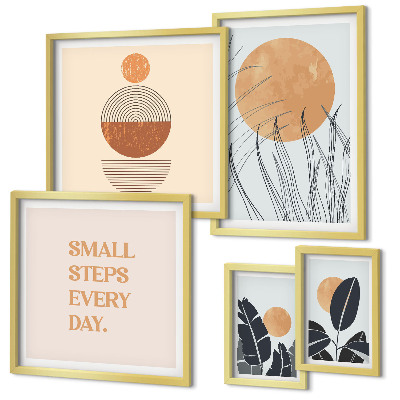 Set di quadri incorniciati Slogan grafici eleganti con piante