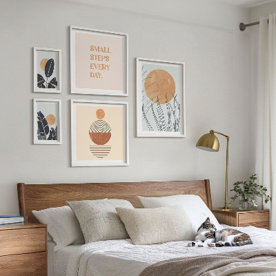 Set di quadri incorniciati Slogan grafici eleganti con piante