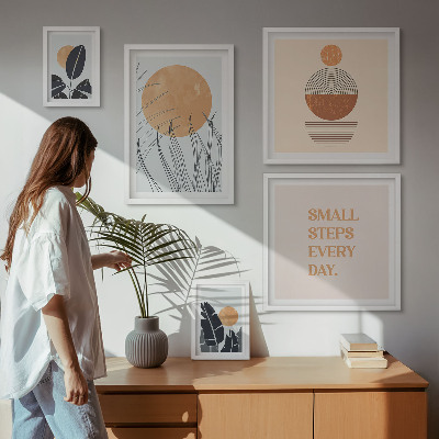 Set di quadri incorniciati Slogan grafici eleganti con piante