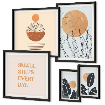Set di quadri incorniciati Slogan grafici eleganti con piante