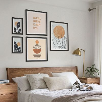 Set di quadri incorniciati Slogan grafici eleganti con piante
