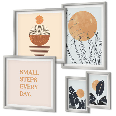 Set di quadri incorniciati Slogan grafici eleganti con piante