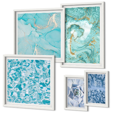 Polittico con cornice Eleganti dettagli blu turchese