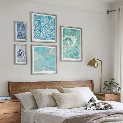 Polittico con cornice Eleganti dettagli blu turchese
