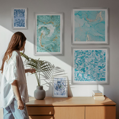 Polittico con cornice Eleganti dettagli blu turchese