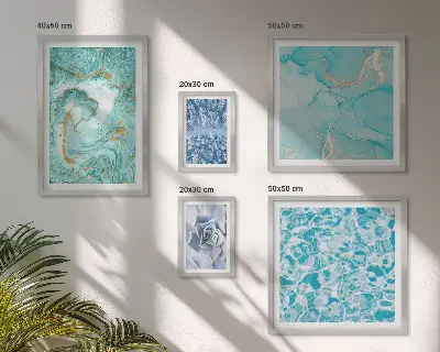 Polittico con cornice con eleganti dettagli blu turchese
