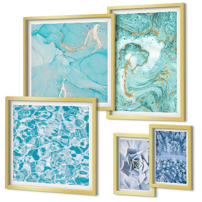 Polittico con cornice Eleganti dettagli blu turchese