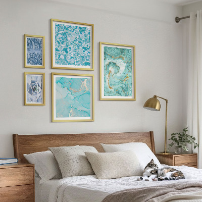 Polittico con cornice Eleganti dettagli blu turchese