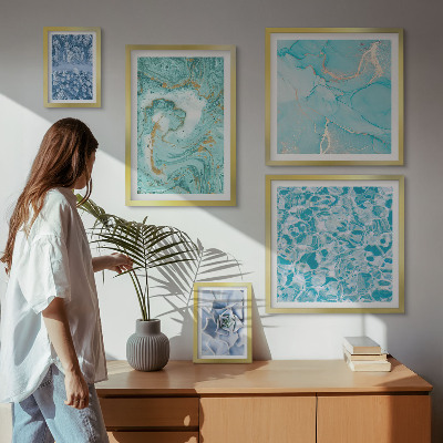 Polittico con cornice Eleganti dettagli blu turchese