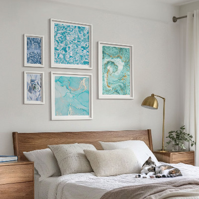 Polittico con cornice Eleganti dettagli blu turchese