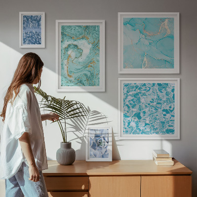 Polittico con cornice Eleganti dettagli blu turchese