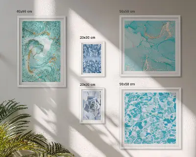 Polittico con cornice con eleganti dettagli blu turchese