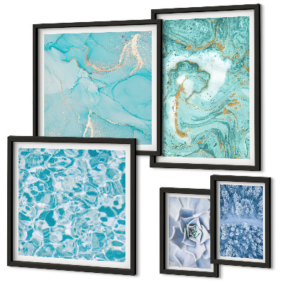 Polittico con cornice Eleganti dettagli blu turchese