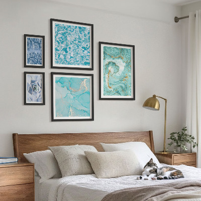 Polittico con cornice Eleganti dettagli blu turchese