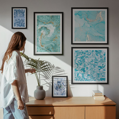 Polittico con cornice Eleganti dettagli blu turchese