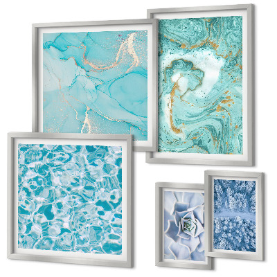 Polittico con cornice Eleganti dettagli blu turchese