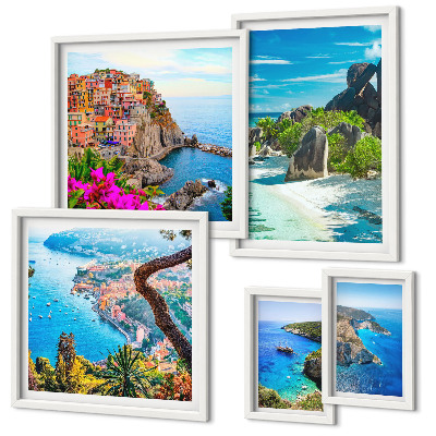 Set di 5 quadri Panorami marini